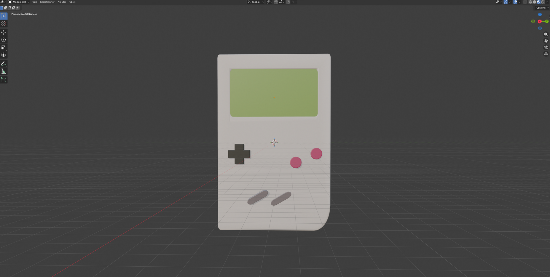 3D model of a Game Boy created with Blender