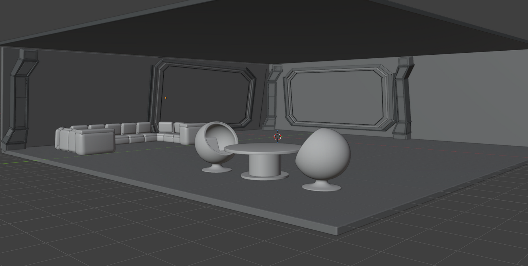 3D environment representing a break room