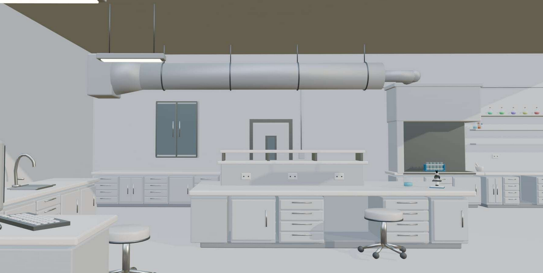 Laboratory environment created with Blender